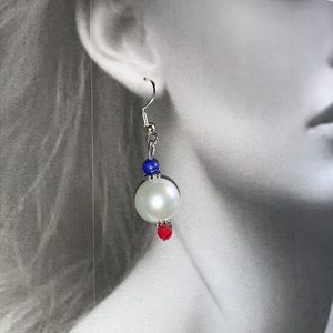 New 🇺🇸 Handmade Red, White and Blue Earrings